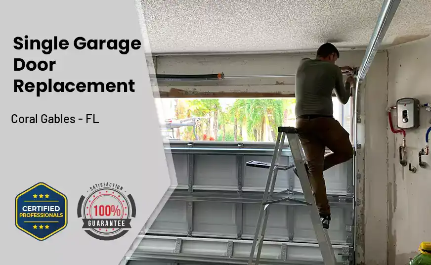 Single Garage Door Replacement Coral Gables - FL 